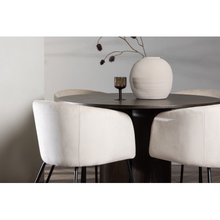 OliviaDining Table-Mocca/MoccaVeneer+Berittool-must/beež samet_4