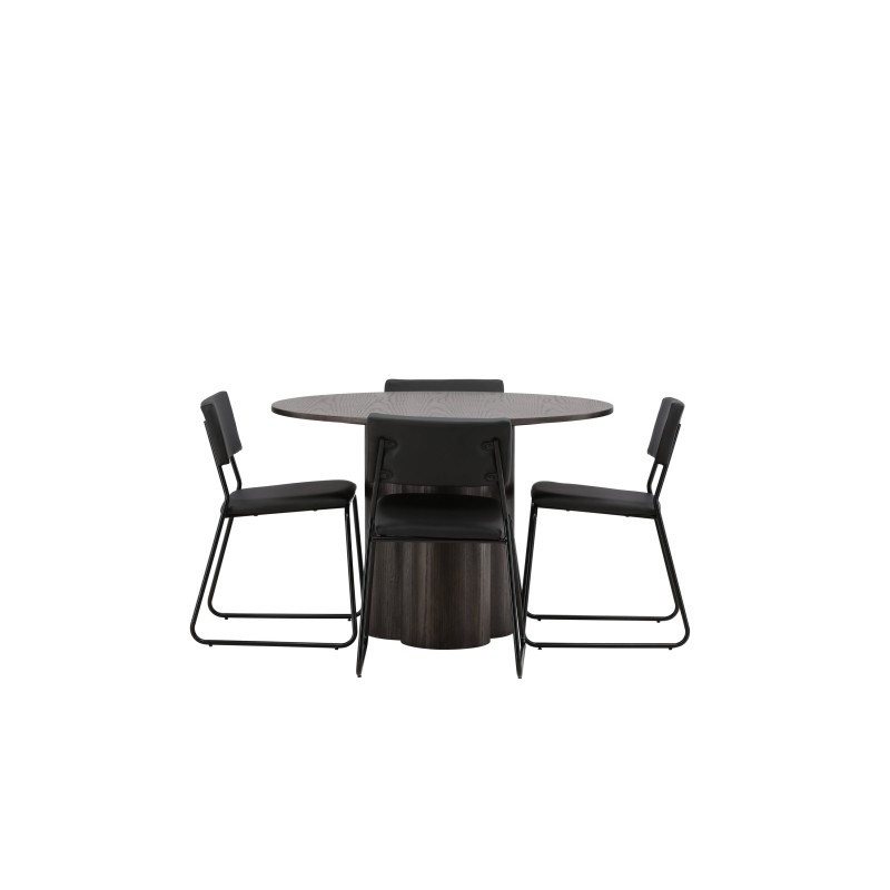 OliviaDining Table-Mocca/MoccaVeneer+KenthChair-Must/MustPU_4