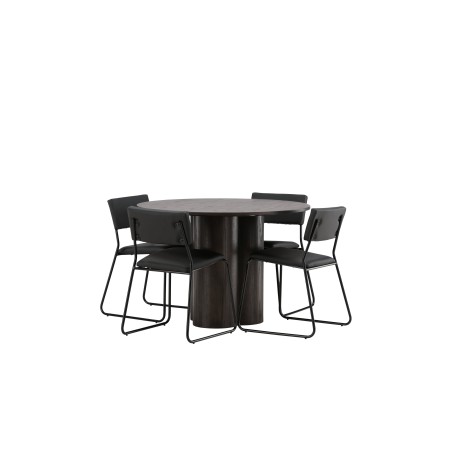 OliviaDining Table-Mocca/MoccaVeneer+KenthChair-Must/MustPU_4