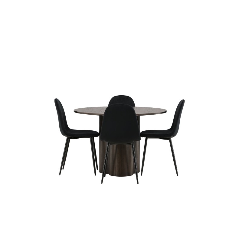 OliviaDiningTable-Mocca/MoccaVeneer+PolarDiningChair-Blacklegs/BlackVelvet_4