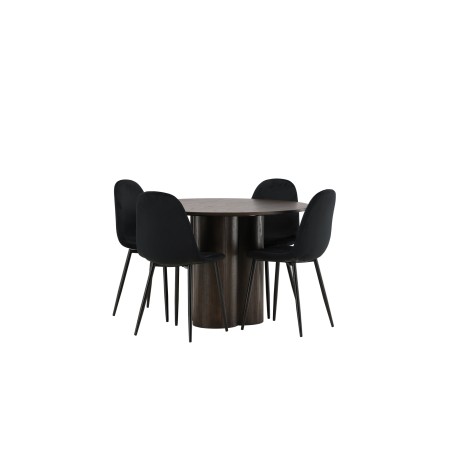OliviaDiningTable-Mocca/MoccaVeneer+PolarDiningChair-Blacklegs/BlackVelvet_4