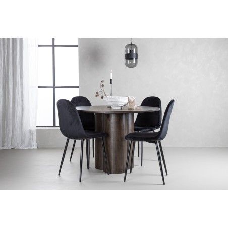 OliviaDiningTable-Mocca/MoccaVeneer+PolarDiningChair-Blacklegs/BlackVelvet_4