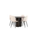OliviaDining Table-Mocca/MoccaVeneer+PolarDining Chair-Blacklegs/Beige Velvet_4