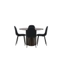 OliviaDining Table-Mocca/MoccaVeneer+PolarDining Chair-Black Leggs-Black Fabric_4