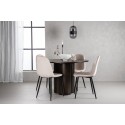 OliviaDining Table-Mocca/MoccaVeneer+PolarDining Chair-Blacklegs/Beige Velvet_4