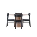 Lanzo söögilaud φ120 - naturaalne / naturaalne MDF + Montros söögitool - naturaalne / naturaalne kummipuu _4
