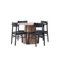 Lanzo söögilaud φ120 - naturaalne / naturaalne MDF + Montros söögitool - naturaalne / naturaalne kummipuu _4