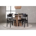 Lanzo söögilaud φ120 - naturaalne / naturaalne MDF + Montros söögitool - naturaalne / naturaalne kummipuu _4