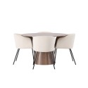Lanzo söögilaud φ120 - naturaalne / naturaalne MDF + Berit tool - must / beež samet _4