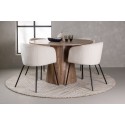 Lanzo söögilaud φ120 - naturaalne / naturaalne MDF + Berit tool - must / beež samet _4
