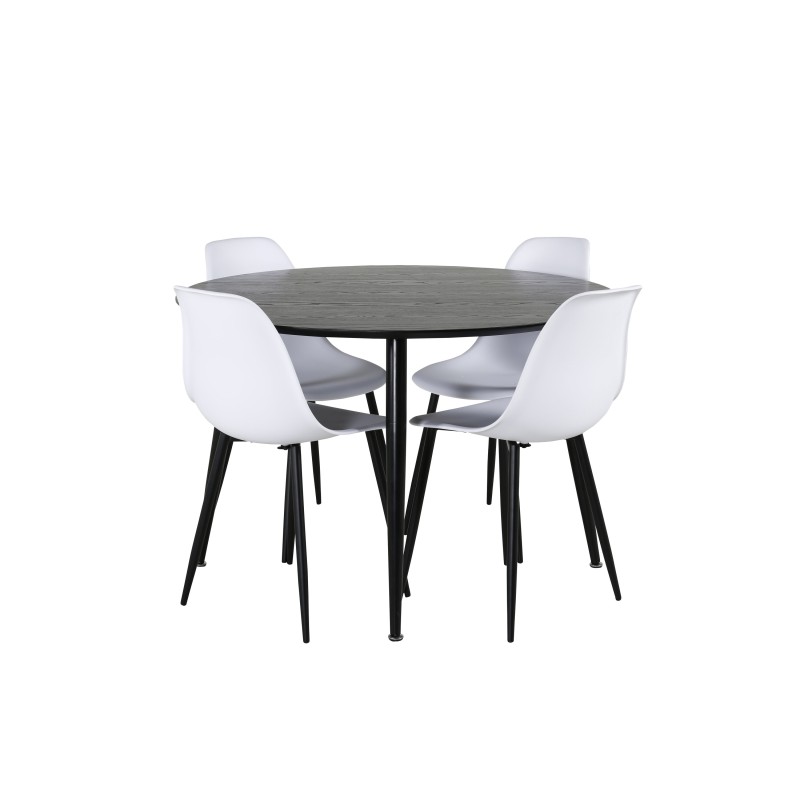 Dipp söögilaud - 115 cm - must spoon / kõik mustad jalad + Polari plastikust söögilaud