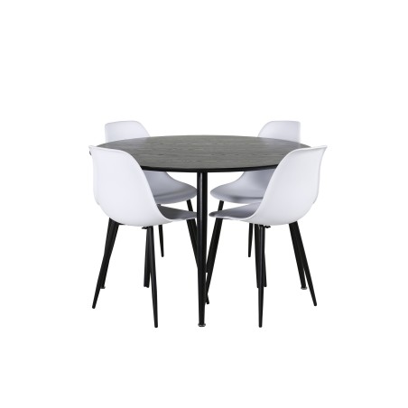 Dipp söögilaud - 115 cm - must spoon / kõik mustad jalad + Polari plastikust söögilaud