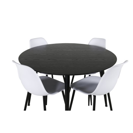 Dipp söögilaud - 115 cm - must spoon / kõik mustad jalad + Polari plastikust söögilaud