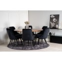 Kopenhaagen – ümmargune söögilaud – pruun / must+velvet Deluxe söögitool – mustad jalad / must velvet_6