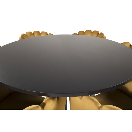 Kopenhaagen – ümmargune söögilaud – must / must+Limhamn – tool – Gold Velvet_6
