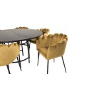 Kopenhaagen – ümmargune söögilaud – must / must+Limhamn – tool – Gold Velvet_6