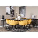 Kopenhaagen – ümmargune söögilaud – must / must+Limhamn – tool – Gold Velvet_6