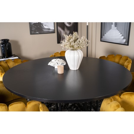 Kopenhaagen – ümmargune söögilaud – must / must+Limhamn – tool – Gold Velvet_6