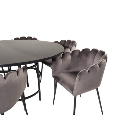 Kopenhaagen – ümmargune söögilaud – must / must+Limhamn – tool – hall Velvet_6