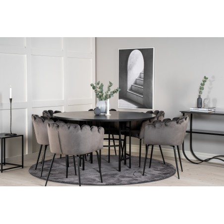 Kopenhaagen – ümmargune söögilaud – must / must+Limhamn – tool – hall Velvet_6