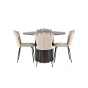 OliviaDining Table-Mocca/MoccaVeneer+Limhamn Light Chair-Black/Beige Velvet_4