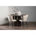 OliviaDining Table-Mocca/MoccaVeneer+Limhamn Light Chair-Black/Beige Velvet_4
