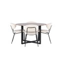 Durango söögilaud - must / pähkel MDF + Chico söögitool - must / valge Boucle _4