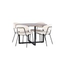 Durango söögilaud - must / pähkel MDF + Chico söögitool - must / valge Boucle _4