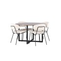 Durango söögilaud - must / pähkel MDF + Chico söögitool - must / valge Boucle _4
