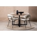 Durango söögilaud - must / pähkel MDF + Chico söögitool - must / valge Boucle _4