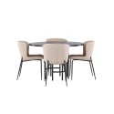 Kopenhaageni söögilaud - must / Mocca spoon + Modesto söögitool - beež / beež Boucle _4