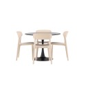 Glade söögilaud - must / must MDF + Åstol söögitool - Nature Wood plastikkomposiit _4