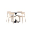Glade söögilaud - must / must MDF + Åstol söögitool - Nature Wood plastikkomposiit _4