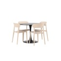 Glade söögilaud - must / must MDF + Åstol söögitool - Nature Wood plastikkomposiit _4
