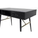 Kirjutuslaud Kuldne lauaplaat Must spoon