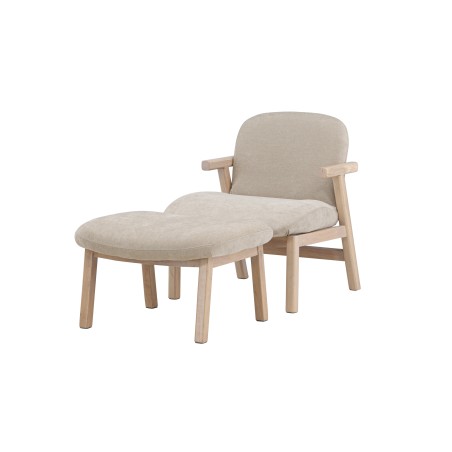 Rile tugitool + Ottoman - valge/beež