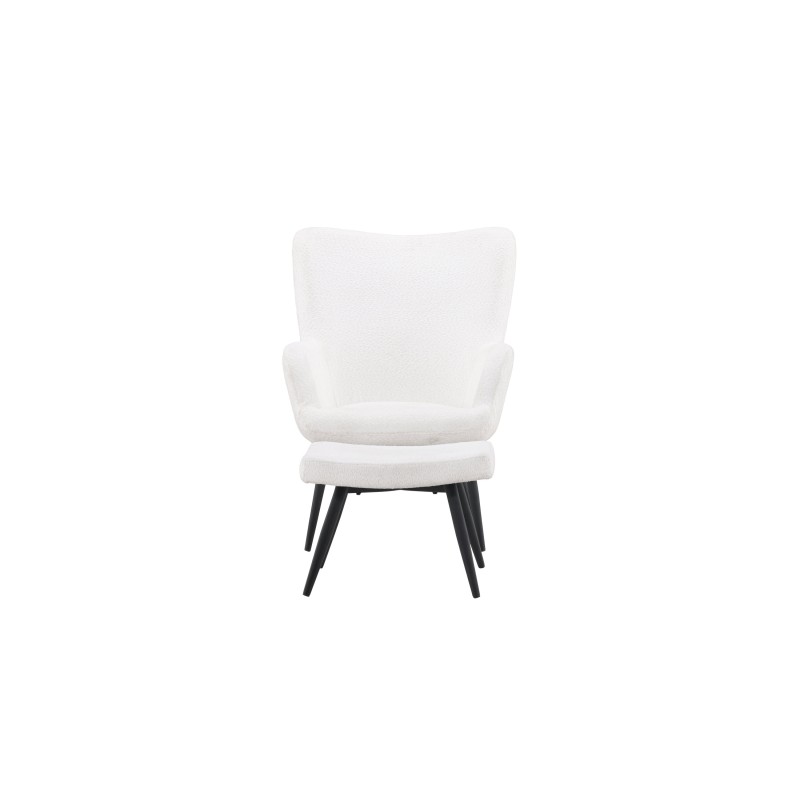 Como tugitool Ottomaniga – must/valge boucle