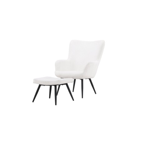 Como tugitool Ottomaniga – must/valge boucle