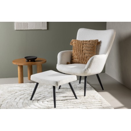 Como tugitool Ottomaniga – must/valge boucle