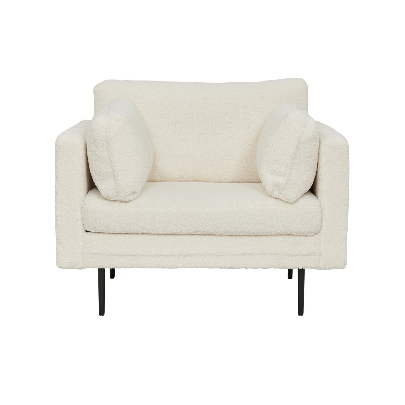 Boom tugitool Single Chair - Teddy Fabric valge