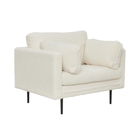 Boom tugitool Single Chair - Teddy Fabric valge