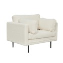 Boom tugitool Single Chair - Teddy Fabric valge