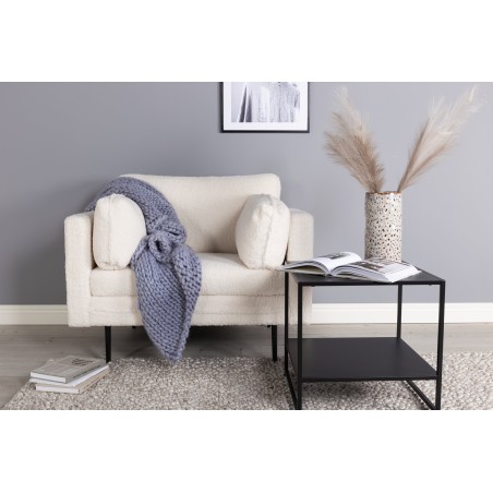 Boom tugitool Single Chair - Teddy Fabric valge