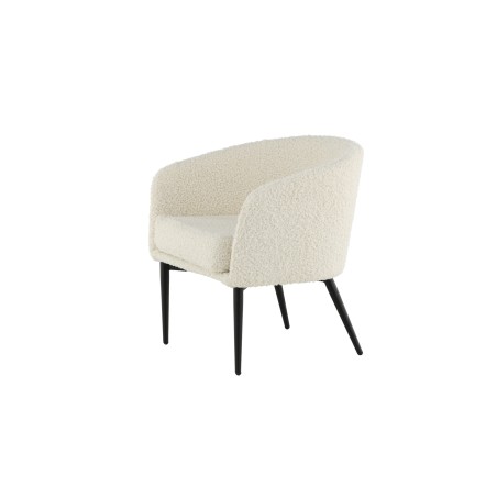 Fluffy Lounge Chair - valge / mustad jalad 