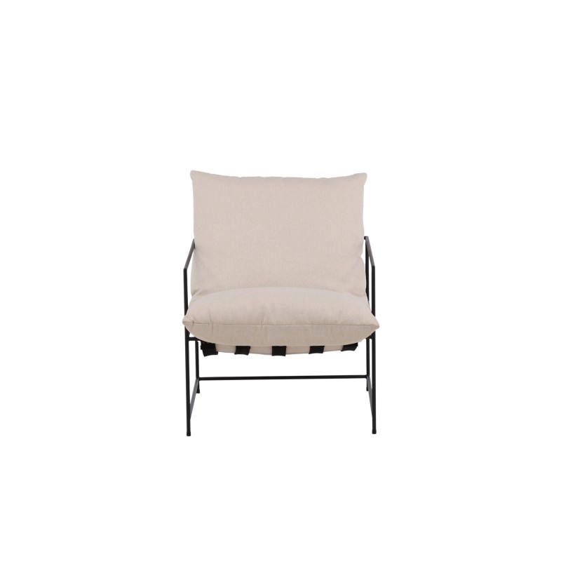 Sedalia tugitool – must/valge linane kangas