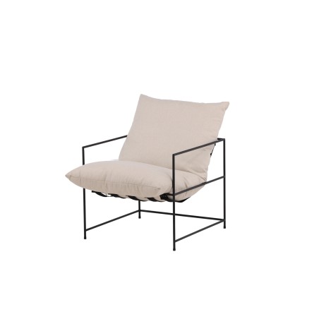 Sedalia tugitool – must/valge linane kangas