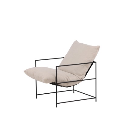 Sedalia tugitool – must/valge linane kangas