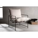 Sedalia tugitool – must/valge linane kangas