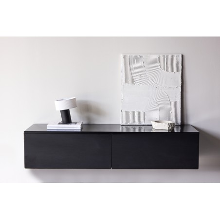 Fristad TV alus 160x45x35 cm - MDF musta läikiva PU lakivärviga