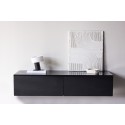Fristad TV alus 160x45x35 cm - MDF musta läikiva PU lakivärviga